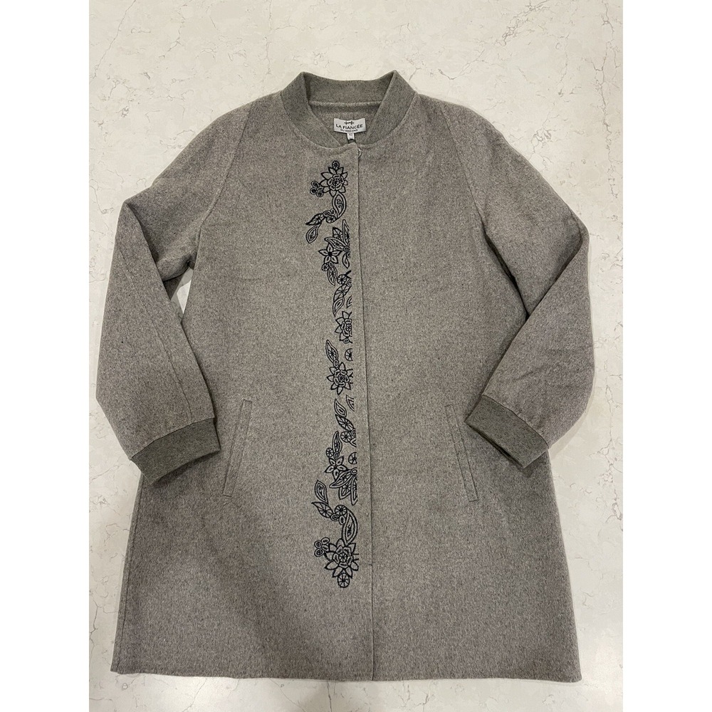 La Fiancee Du Mekong Womens Stunning‎ Grey Jacket Coat Size 12 Sz L French Sz 42